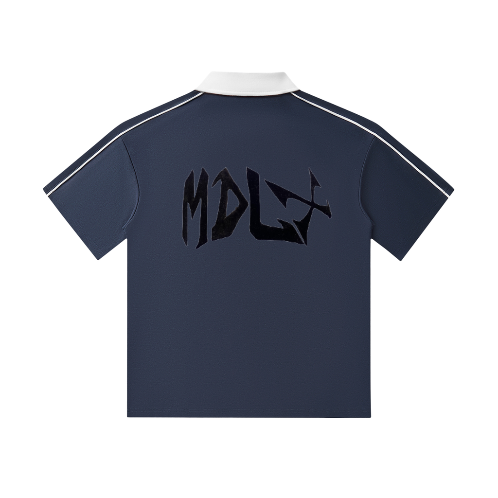 Contrast Collar Short-Sleeve Polo Shirt