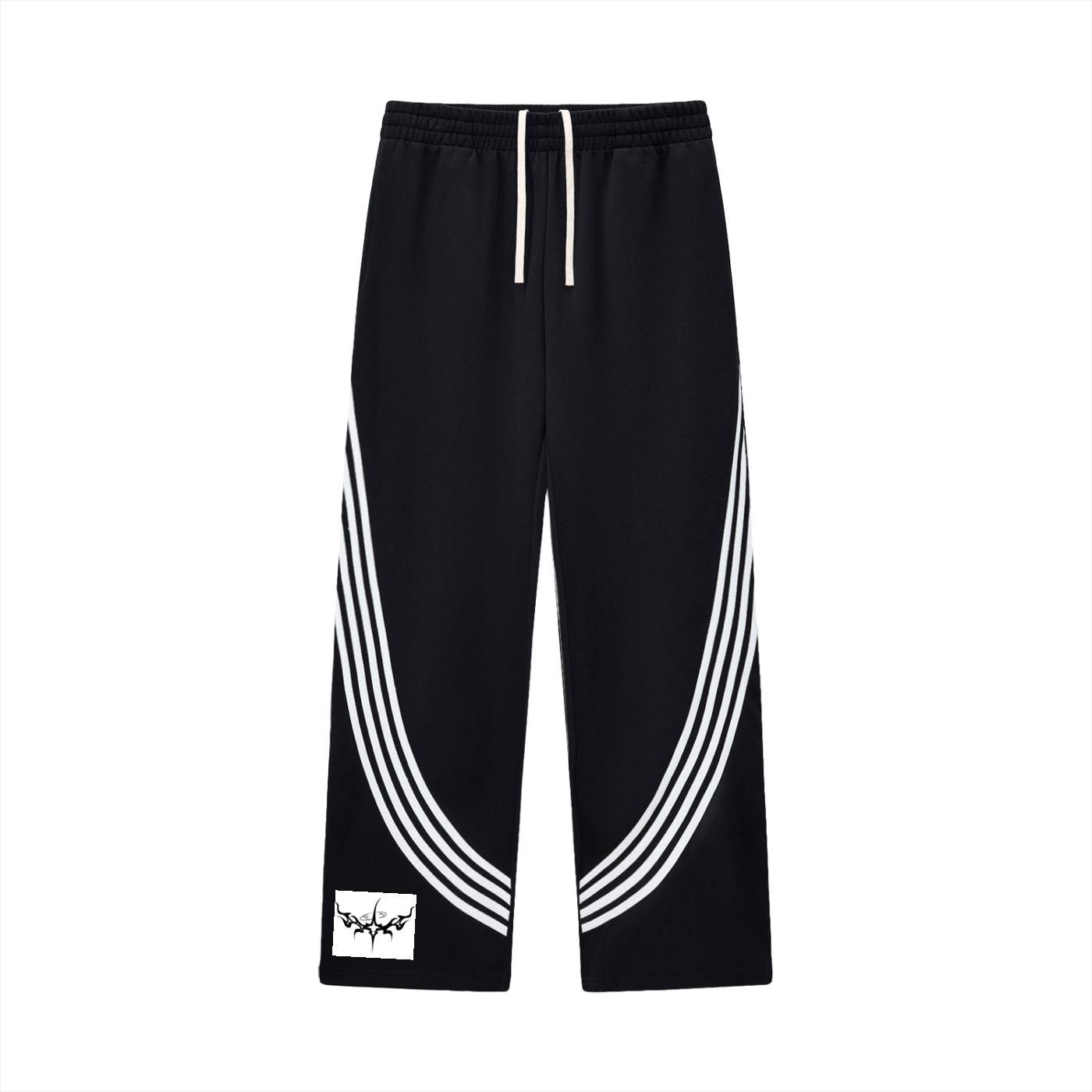Curved Stripe Straight Sweatpants