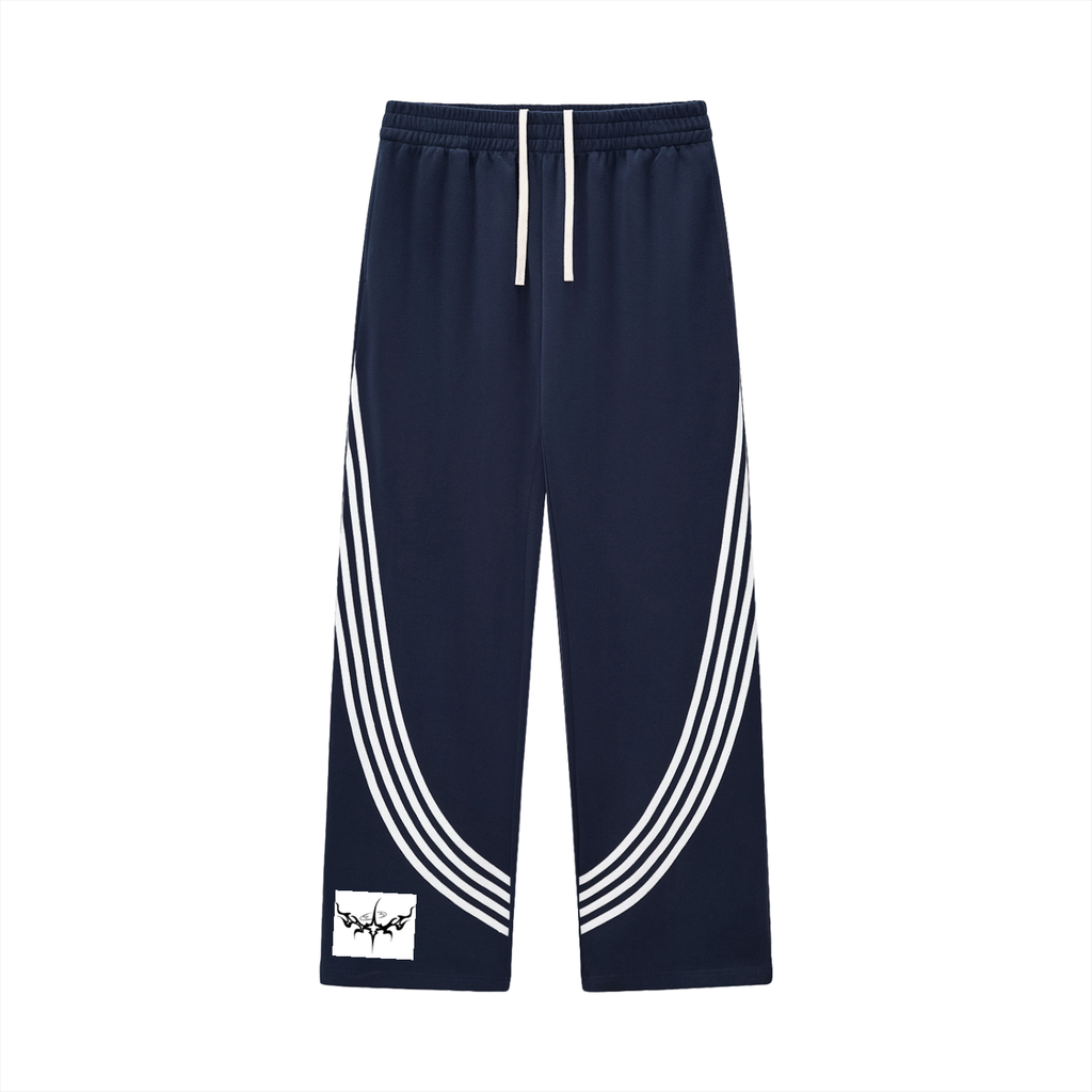 Curved Stripe Straight Sweatpants