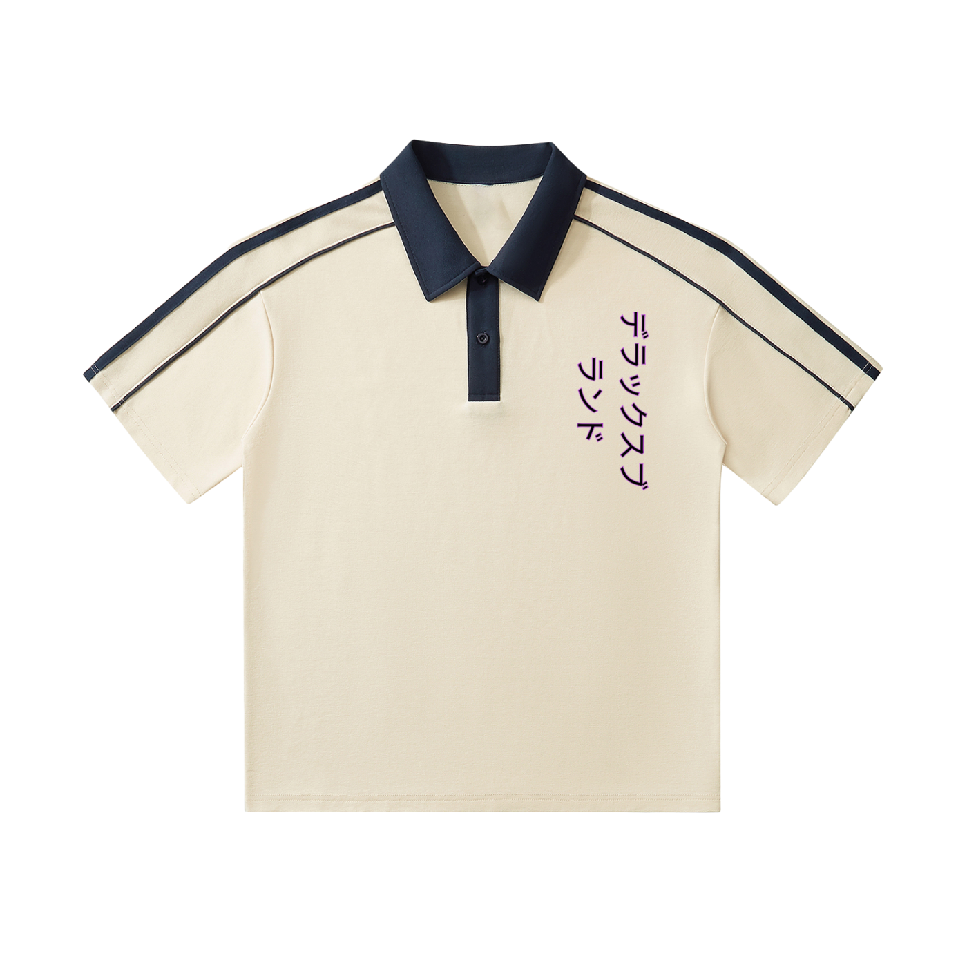Contrast Collar Short-Sleeve Polo Shirt