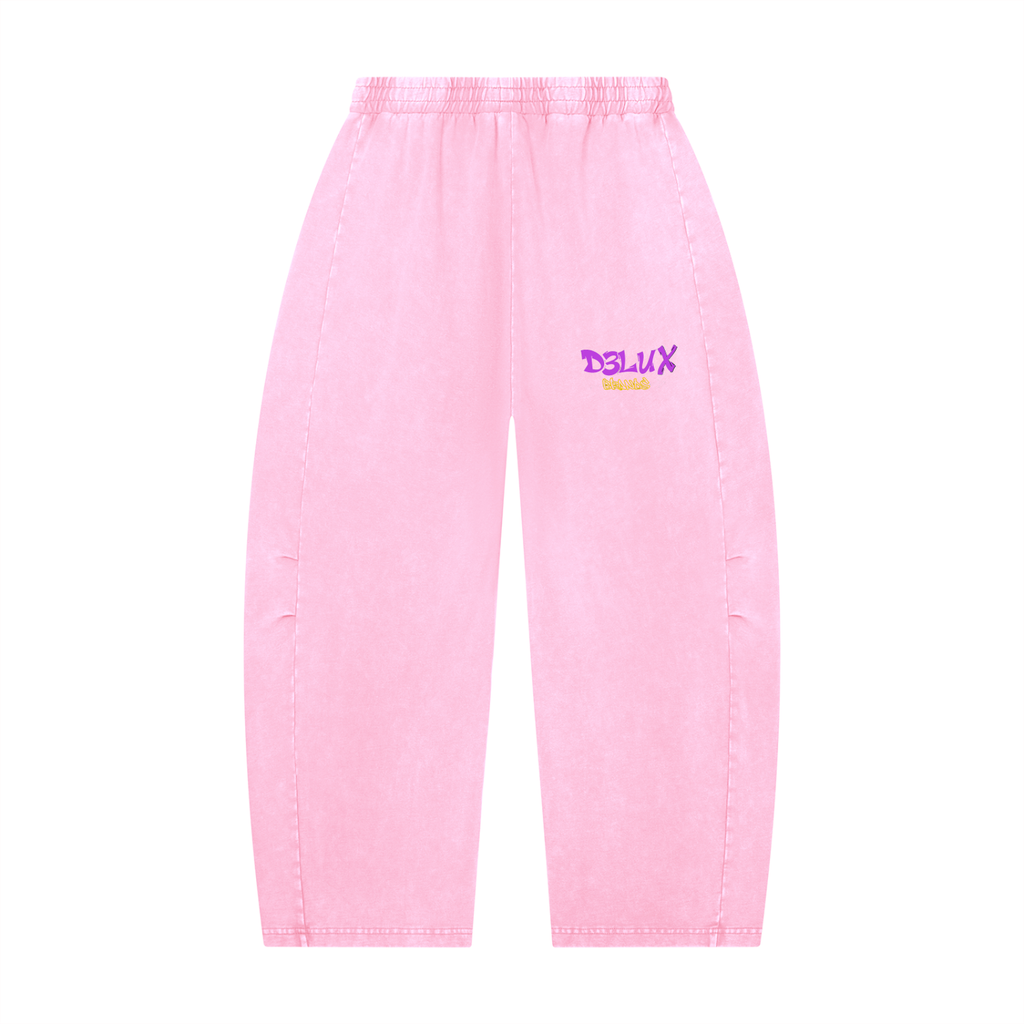 Unisex Mineral Wash Barrel Leg Pants